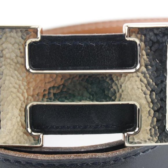 Hermès 32mm Martelee Reversible H Logo Belt Hammered Buckle 85h629s - Picture 3 of 12